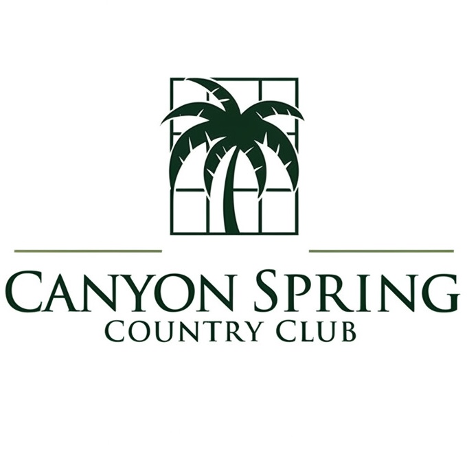 Canyon Spring Logo. A palm in front of a vitrage window.